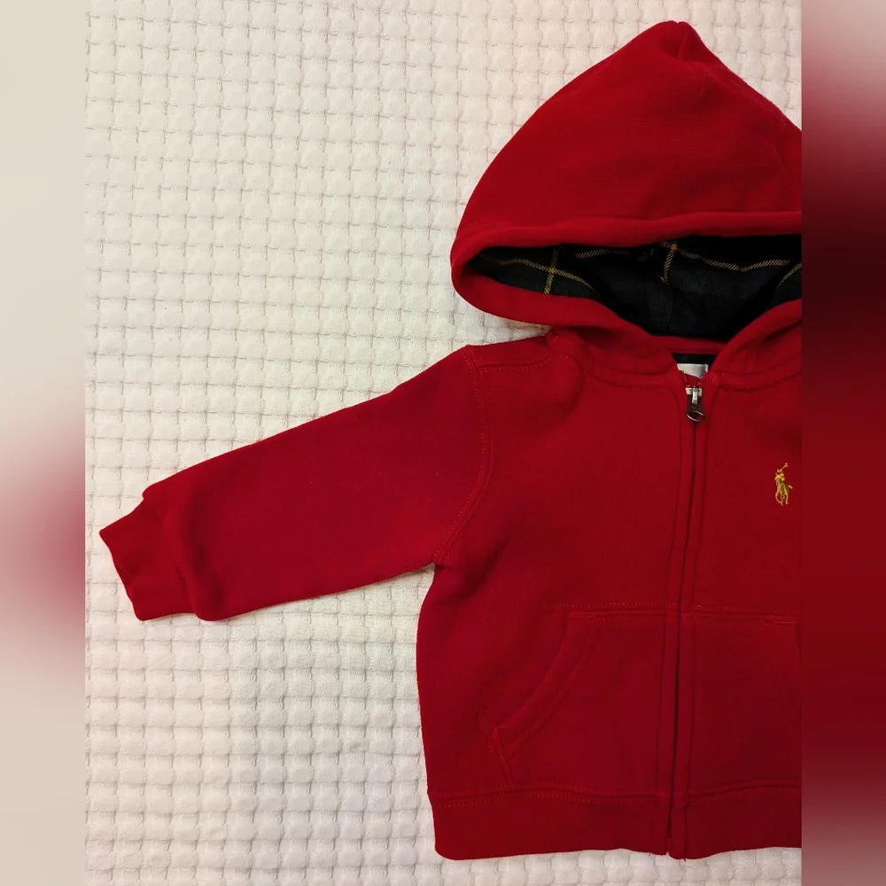Ralph Lauren Fleece Hoodie Jogger Pants Set Baby Boy Size 6M Preppy Holiday
